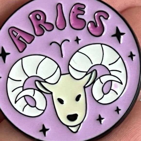 Aries Astrology Horoscope Symbol Enamel Pin - Picture 4 of 9